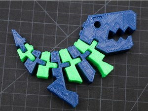 Two Color Flexi Rex Dinosaur #3DThursday #3DPrinting