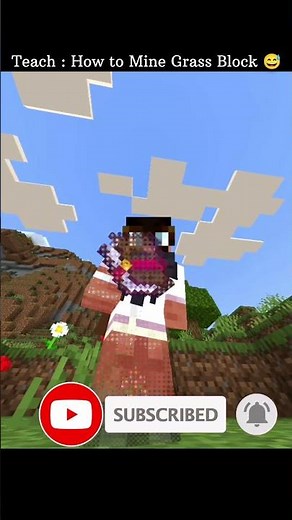 How to Mine Grass Block in Minecraft 🤫😅 #minecraft