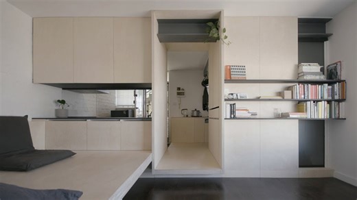 How This 28sqm/300sqft Apartment Feels Bigger Through Divided Spaces and Levels