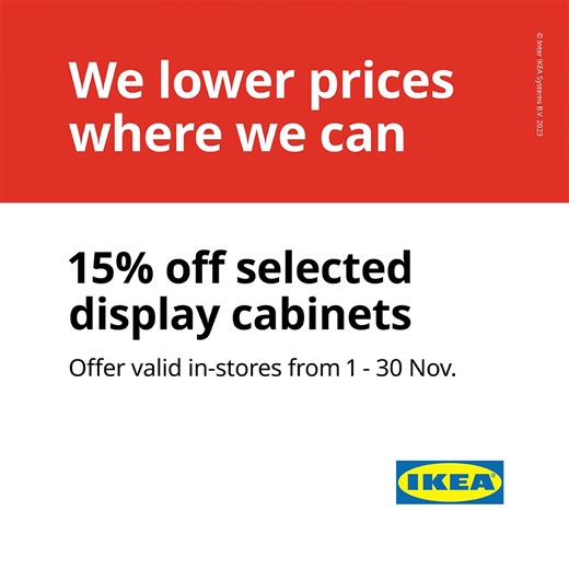 153 reactions · 11 comments | Want to combine storage with décor? It's possible with our range of display cabinets! From now until 30 Nov, IKEA Family members get to enjoy 15% off selected display cabinets in-stores. #Welowerpriceswherewecan Not yet a member? Sign up now for free at IKEA.sg/family | IKEA | Facebook