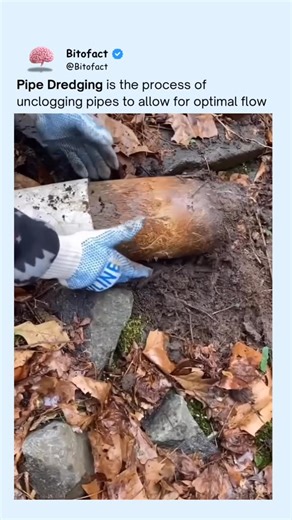 Bitofact | Educational Facts and Videos on Instagram: "Pipe dredging is a method used to remove sediment, debris, or buildup from underwater or underground pipes that transport water, wastewater, or industrial fluids. Over time, sand, silt, and organic material can accumulate inside pipes, reducing flow capacity and increasing the risk of blockages or system failure. Specialized dredging equipment uses suction or pressurized water to loosen and extract this material without damaging the pipe its