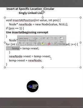 Insertion at specific location in Circular Singly Linked List