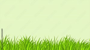 Looped animation of grass. Animation with grass moving. 4K seamless loop video footage