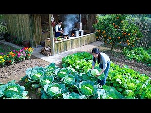 Life on a small farm: Growing and harvesting fresh produce, cooking warm, traditional family meals.