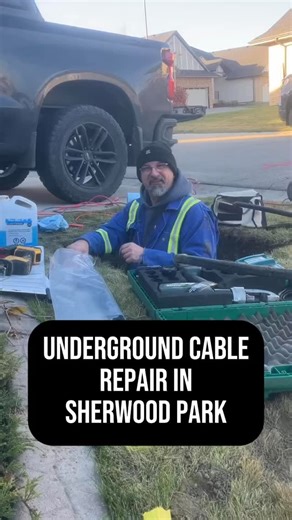 Halo Power Solutions | We’re getting “down and dirty” repairing this underground cable in Sherwood Park🏡 . . #halopowersolutions #shpk #sherwoodpark #poweroutage | Instagram