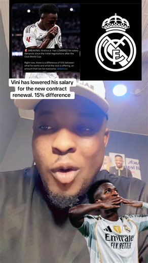 Vini has lowered his salary for the new contract renewal. 15% difference #realmadridfc #fyp #football