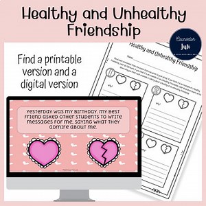 Healthy friendship relationship Printable   Google Slides™ Game