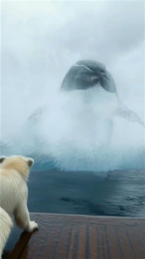 Polar Bear Meets Orca! 🐻🐋 #shorts