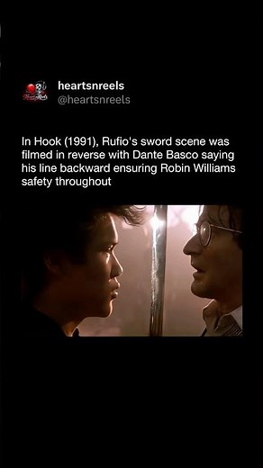 Hook (1991) Filmed Rufio’s Sword Scene BACKWARDS for Safety