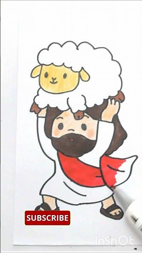 How To Draw Jesus the good Shepherd #religiousdrawing #artbible #faith #drawing #art #shorts