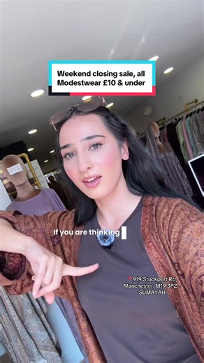 I popped down to Manchester to check on the store before the closing weekend and decided to put all items on sale for £10 & under 🫶🏻 Final clearance - 📍919 Stockport Road, Manchester, M19 3PZ Open Saturday / Sunday 11-7pm Pop down this weekend to get yourself some bargains! Everything must go ❤️ The only items in store that are not £10 are the Pashmina Abayas A lace Abaya design (£35) for these 2. All other items are £10 & under, with slip dresses being 4 for £10!! £2.50 each 😍 #modestfashio