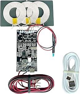 Wireless Charger 3 coils, 15W high Power Wireless Charging Circuit Board 12-24V Input. Suitable for Wireless Charging DIY for Cars, Trucks and RVs.