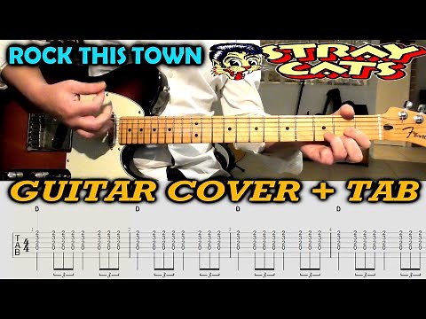 Rock This Town GUITAR TAB COVER Stray Cats | Rockabilly Brian Setzer Lesson