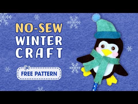 Easy Felt Penguin Pencil Topper 🐧 | Winter Craft Tutorial