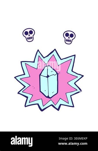 spinning skulls animation of cartoon ruby Stock Video Footage - Alamy