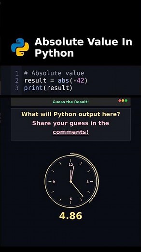 Absolute Value In Python #absfunction