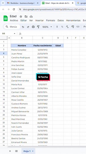 Calcula tu edad en segundos con Google Sheets