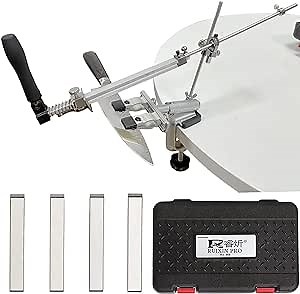 Ruixin Pro RX-009 Knife Sharpeners, Kitchen Knife Sharpening Kit System with 4 Diamond Whetstones, Stainless Steel Knife Sharpener Kit with 360° Flip Design Rotation, Grinding Polishing Tool