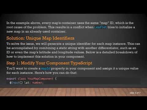 How to Call the Leaflet Component Multiple Times in Angular 8 without Errors