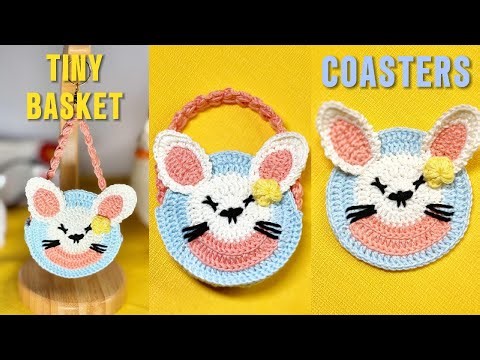 🐰🧺 Easy Crochet Mini Easter Bunny Basket 🌸✨ [ Step-by-Step Tutorial]