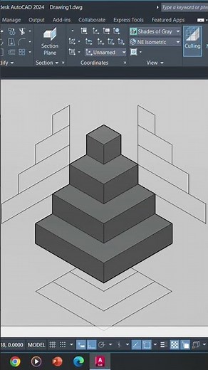 Isometric to Orthographic projection method in AutoCAD #autocad #drawingtutorial #ytshort #cad