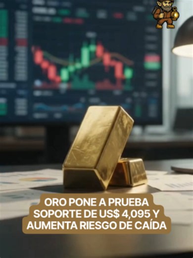 Oro pone a prueba soporte de US$ 4,095 y aumenta riesgo de caída 📉 El precio del oro enfrenta una señal técnica de advertencia. Según un análisis de Société Générale, el metal no logró sostenerse por encima de los US$ 4,510 a US$ 4,540 y ahora prueba un soporte cercano a los US$ 4,095. Si pierde ese nivel, podría retroceder hacia los US$ 4,000 y luego a la zona de US$ 3,960 a US$ 3,940. ⚠️ Sin embargo, las compras de los bancos centrales podrían ayudar a limitar la caída. Según datos citados po