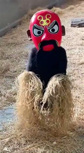 Funny Gorilla Dad Gets Scared By Baby's Opera Mask Prank