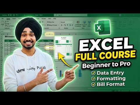 MS Excel for Beginners | Data Entry, Formatting, Conditional Formatting, Bill Format in Excel