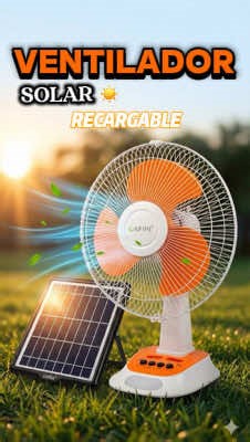 Ventilador recargable con panel solar 💨☀️ Precio S/140 ✅Power bank ✅Luz led integrada ✅Focos led adicionales ✅Panel solar ✅Recargable ✅10w de potencia Ideal para zonas donde el acceso de luz es inestable. ¡Ahorra energía! ♻️ y mantén tus espacios frescos. Pedidos al WhatsApp 📱904 466 021 📦Envíos a todo el Perú #enviosatodoelperu #panelsolar #energiarenovable #ventilador #ventiladorrecargable #verano