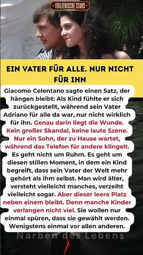 Giacomo Celentano und der Satz, der Adriano als Vater trifft Narbed des Lebens