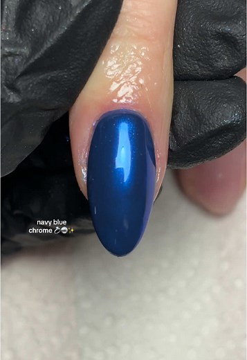 Icy Blue Chrome Nail Designs for Winter