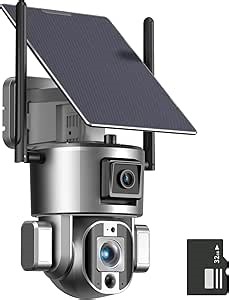New 4K Security Cameras Wireless Outdoor with Solar Panel Dual Lens Linkage Camera, 360 PTZ Camera w/Auto Tracking, PIR Motion Detection, 20X Zoom, Color Night Vision (4G Version (20X Zoom))