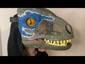 Jurassic World Animated Blue Raptor Mask Velociraptor 2017 Fallen Kingdom Chomp 'n Roar Blue Mask