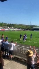 Monmouth Comprehensive School's football team take the plaudits after winning the Welsh Schools Cup