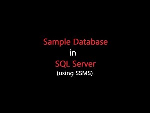 01. How to create a sample database in SQL server using SSMS