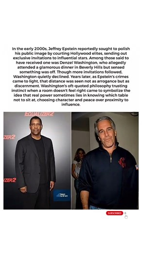 Denzel Washington Reportedly Turned Down Jeffrey Epstein’s Invitations 😳#shorts