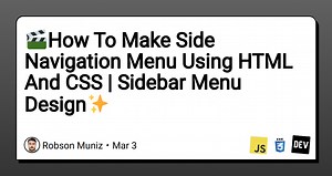 🎬How To Make Side Navigation Menu Using HTML And CSS | Sidebar Menu Design✨