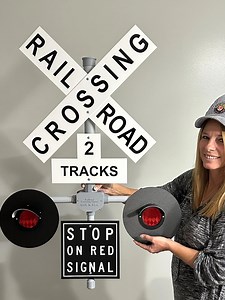 RAILROAD TRAIN CROSSING Signal Sign Kit With Flashing Led Lights Wall Decoration - Etsy