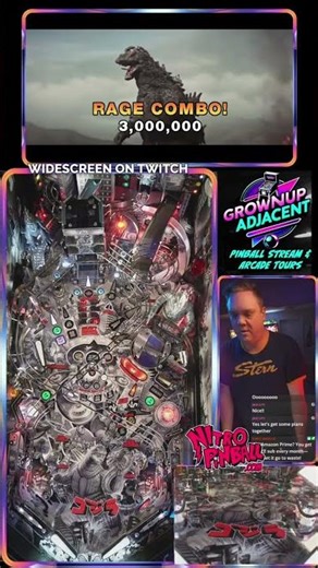 Godzilla's Vulnerability: Watch Him Unleash Rage in Pinball! #shorts