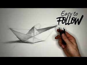 Easy Tutorial Charcoal Drawing – Paper Ship | Simple for Beginners