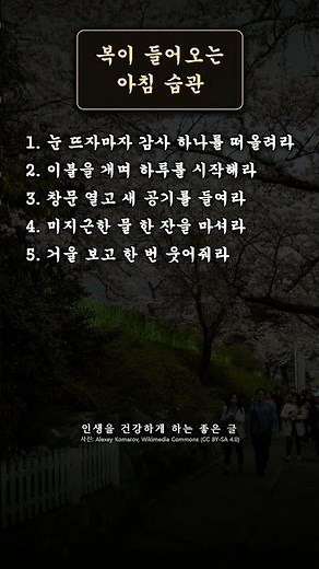 복이 들어오는 아침 습관 10가지 | 오늘의 좋은 글