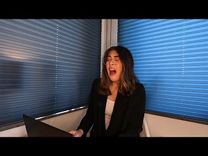 Allergic office girl sneezes
