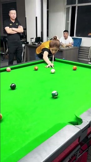 Watch beautiful girls play billiards very well #billiards