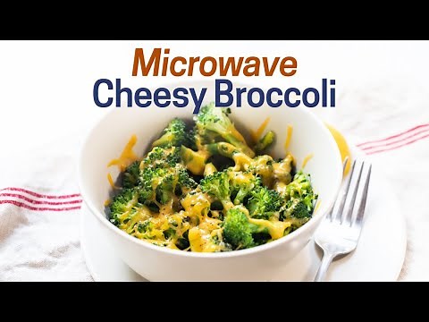 Microwave Cheesy Steamed Broccoli