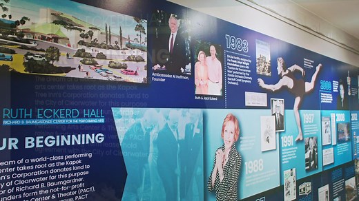 Have you seen the new history wall commemorating 40 years of Ruth Eckerd Hall? Make sure to visit the west gallery on the 3rd floor during your next visit to relive some of Ruth Eckerd Hall's biggest milestones, cherished performers and more. #REH40 | Ruth Eckerd Hall