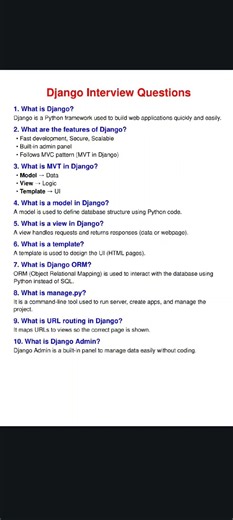 Django interview questions and answers #django #interview