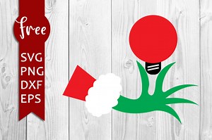 Grinch hand holding ornament svg, christmas ball svg, free cricut files, instant download, silhouette, christmas svg, vector, png, dxf, eps 0137