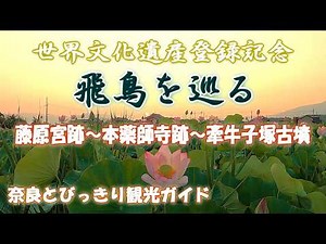 【飛鳥・藤原の宮都】世界文化遺産登録記念「飛鳥・藤原の宮都」おすすめコースをご案内 藤原宮跡の蓮池～本薬師寺跡～牽牛子塚古墳【奈良観光おすすめスポット】