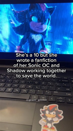 Grace Gootee on Instagram: "“Through the Chaos & Flame” is a fanfiction book I’m writing on Wattpad. I recently shared chapter 3 and drop a new chapter every week.🖤🩵 The story takes place after the events of Sonic the Hedgehog 3. Grace (my Sonic OC)-an immortal alien hedgehog gifted with chaos powers and energy-sets off on a quest to find Shadow the Hedgehog. She discovers him lost, suffering from amnesia and haunted by deep and painful memories of his past. But a new darkness is rising. An ev