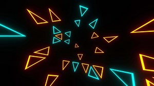 naranja y rosado y cian triangular Moviente estroboscopio antecedentes vj lazo en 4k